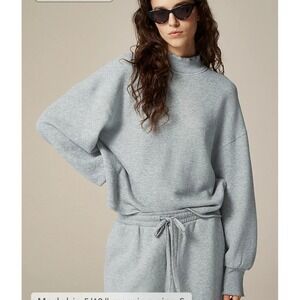 Women's Gray J. Crew Heritage Terry Mock Neck Sweatshirt